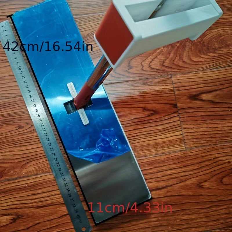 Mopa plana de acero inoxidable con mango de 180cm, almohadillas reutilizables, limpieza en húmedo y en seco