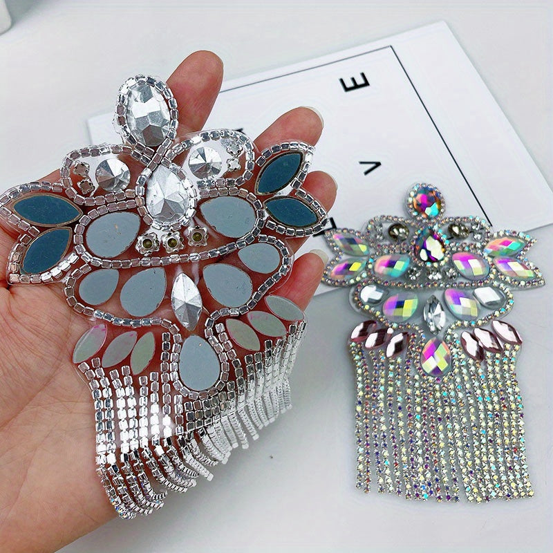 Unisex Glass Rhinestone Flower Applique for Wedding Dresses Shoes and Bags