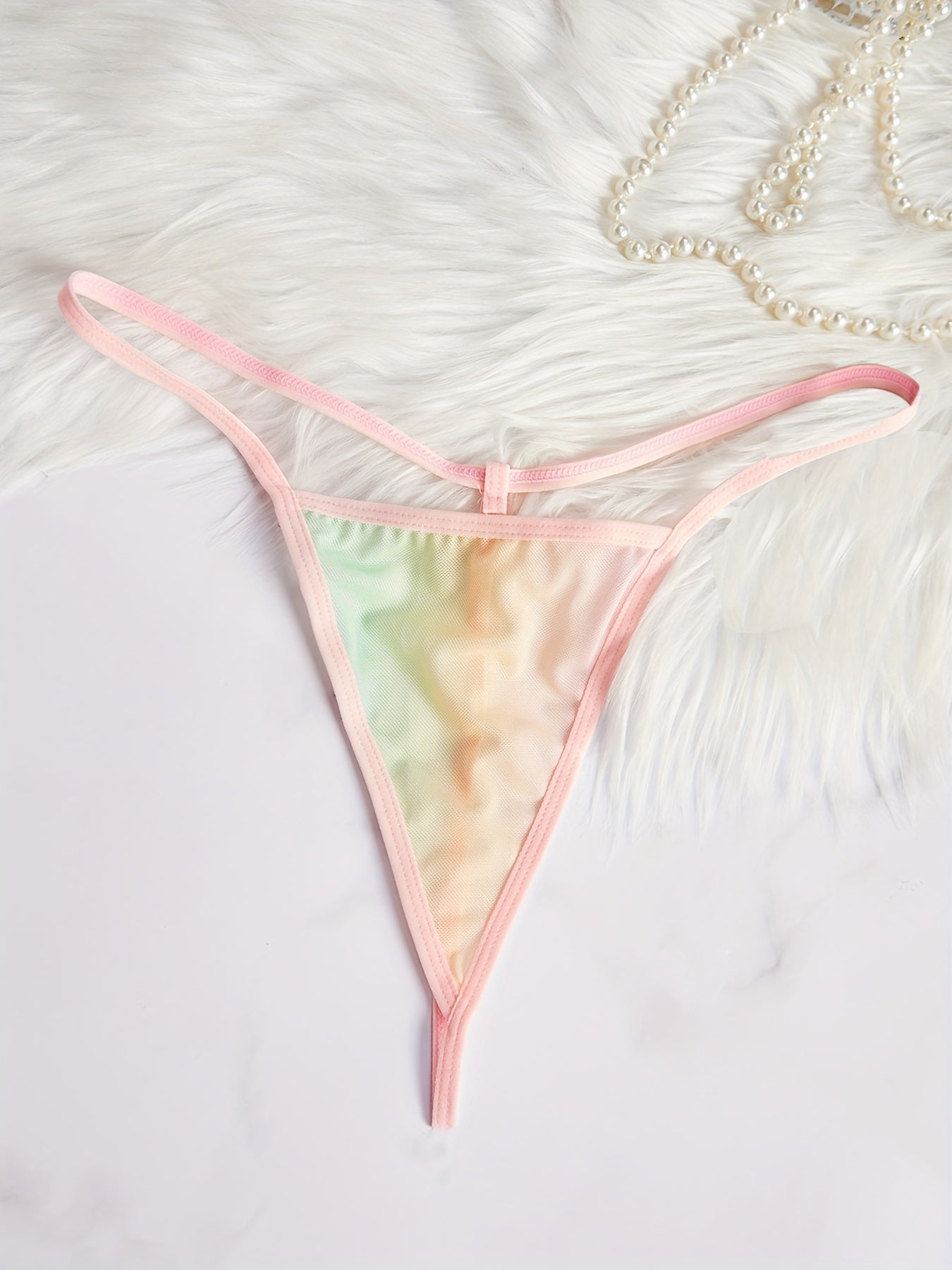 Women's Ombre Mesh Lingerie Set Slip Dress and Thong Polyester Blend Hand Wash