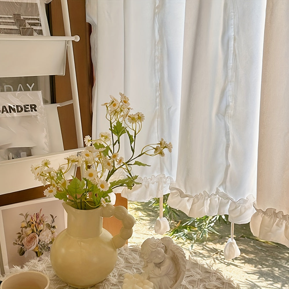 Cortina de terciopelo con patrón de ondas y bolsillo para barra para filtración de luz y decoración del hogar