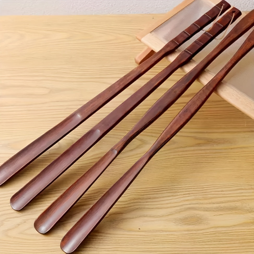 Extra Long Wooden Shoe Horn for Elderly and Pregnant Women Non-Slip Grip