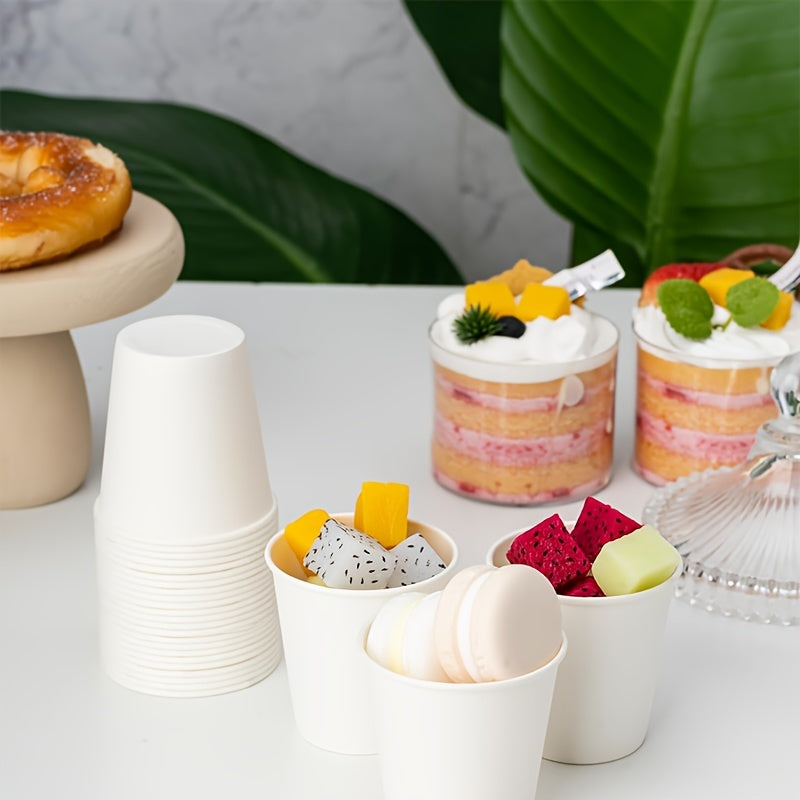 200ml White Disposable Paper Cups Pack of 40 for Hot Cold Drinks