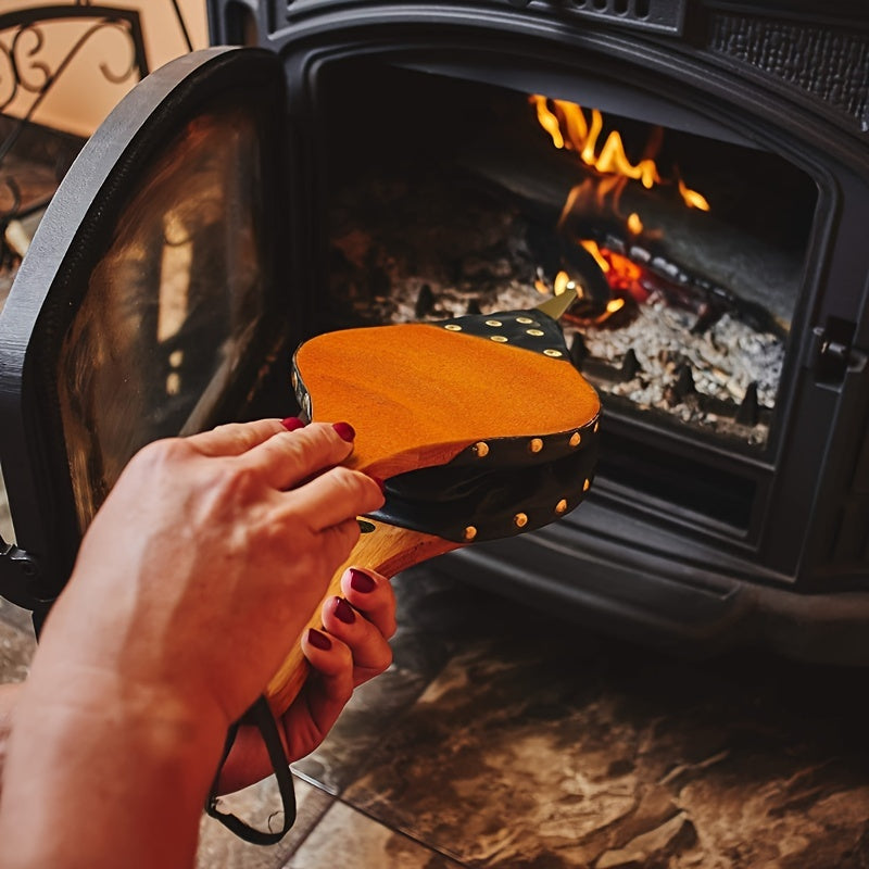 Wooden Fireplace Bellows Handheld Air Blower for Camping BBQ Fire Pit