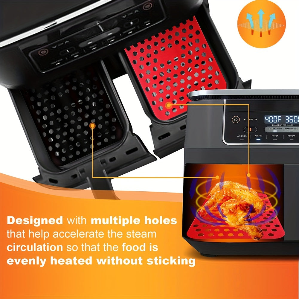 Reusable Silicone Air Fryer Liner Set of 2 Non-Stick Baking Mats for Air Fryers