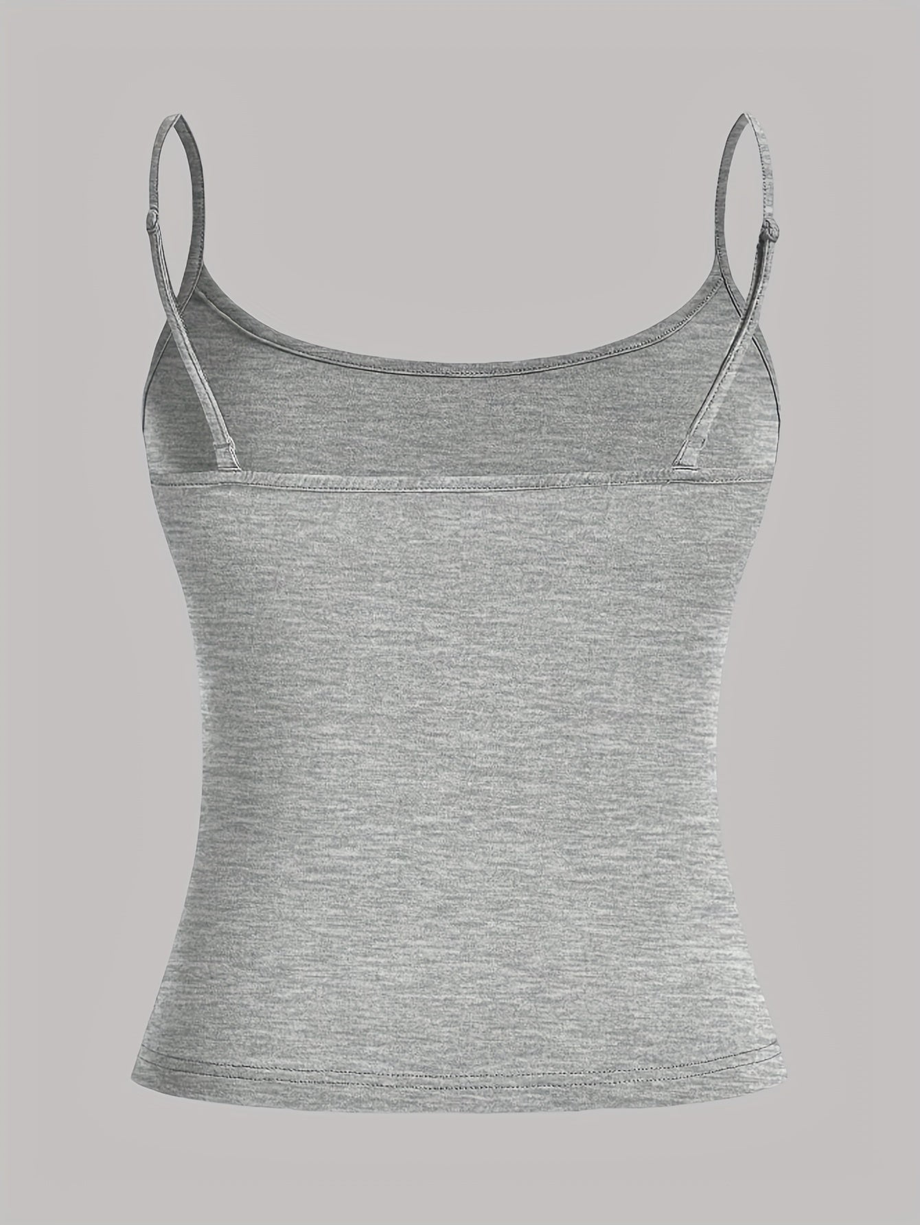 Juego de tres camisetas de tirantes de color sólido para mujer con microelasticidad