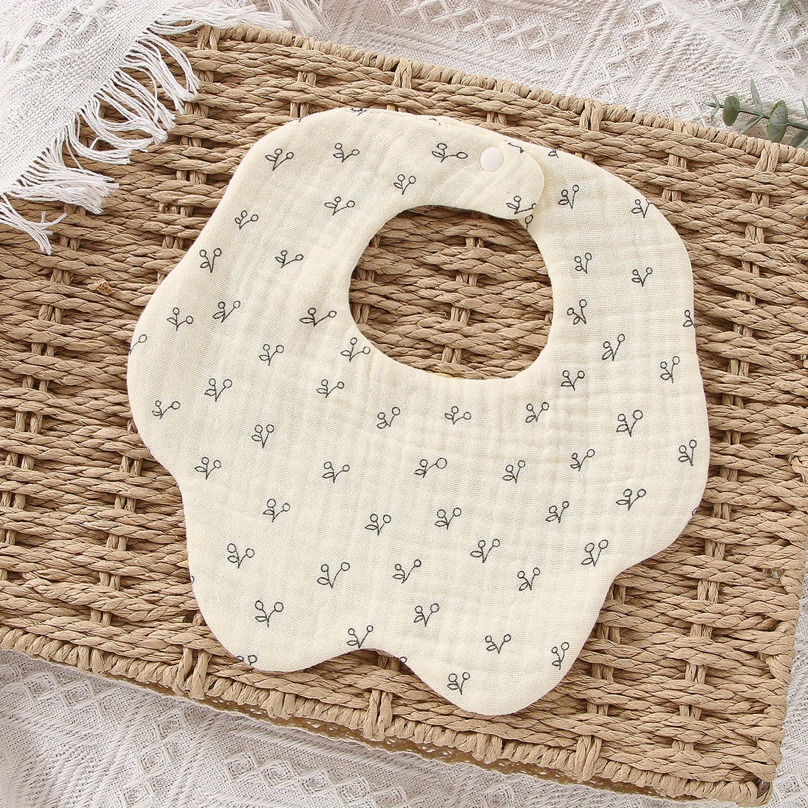 Baby Bib Soft and Adjustable 6-Layer Muslin for Newborns Infants Toddlers Drooling Teething