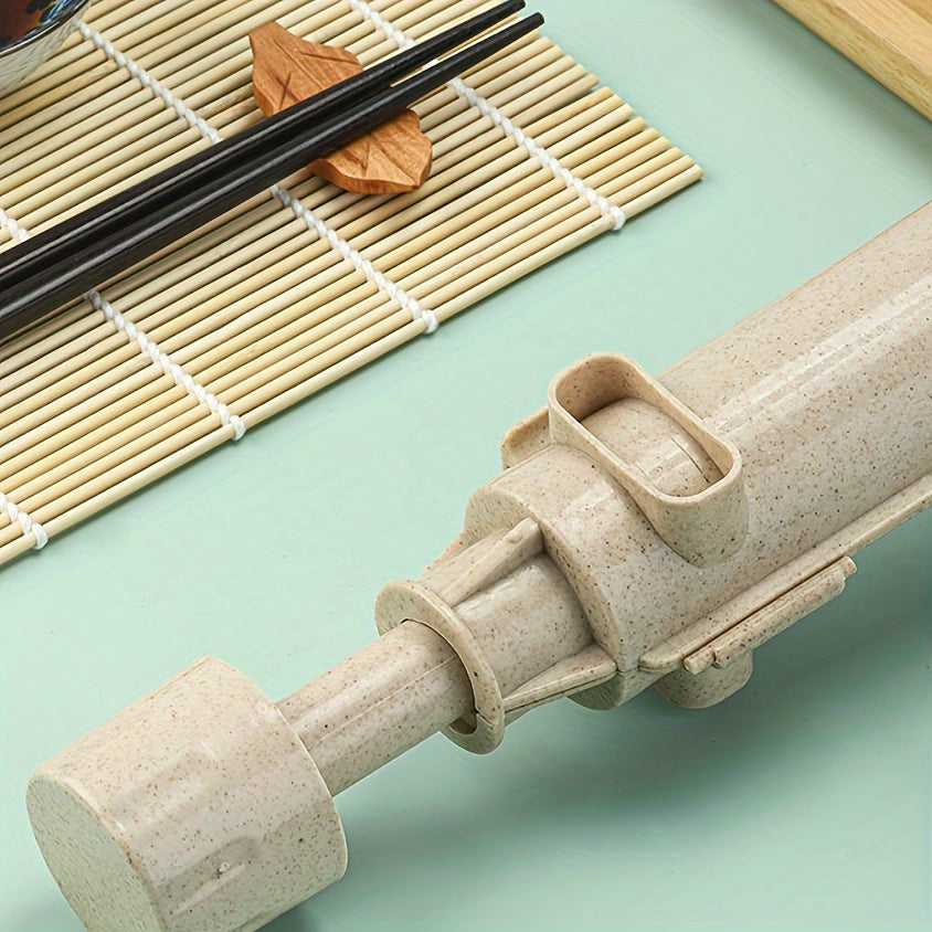 Set de inicio para hacer sushi, kit de 2 piezas, bazooka de sushi de plástico, rodillo, herramientas de cocina