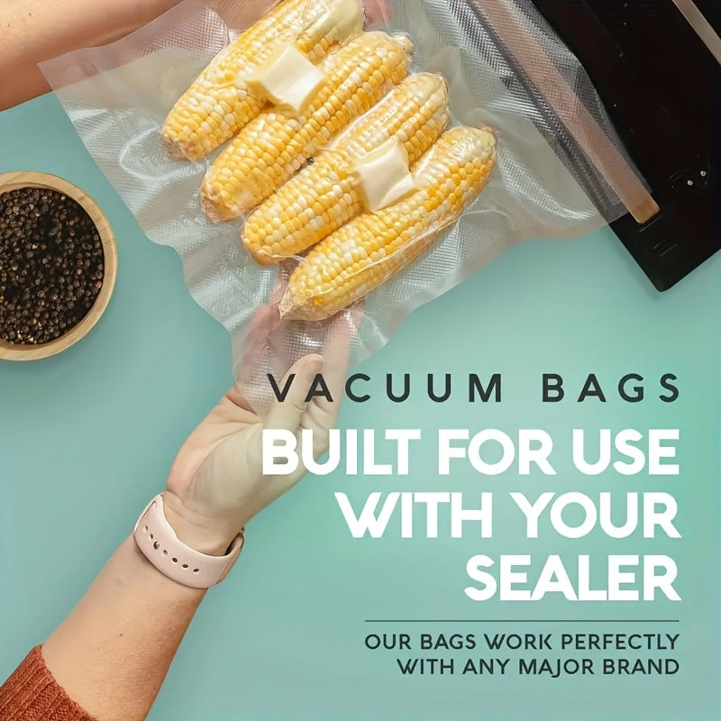 100-piece set of vacuum food storage bags in 3 sizes for food storage, cooking, and fresh-keeping. Ideal for packaging, kitchen use, and vacuum sealers.