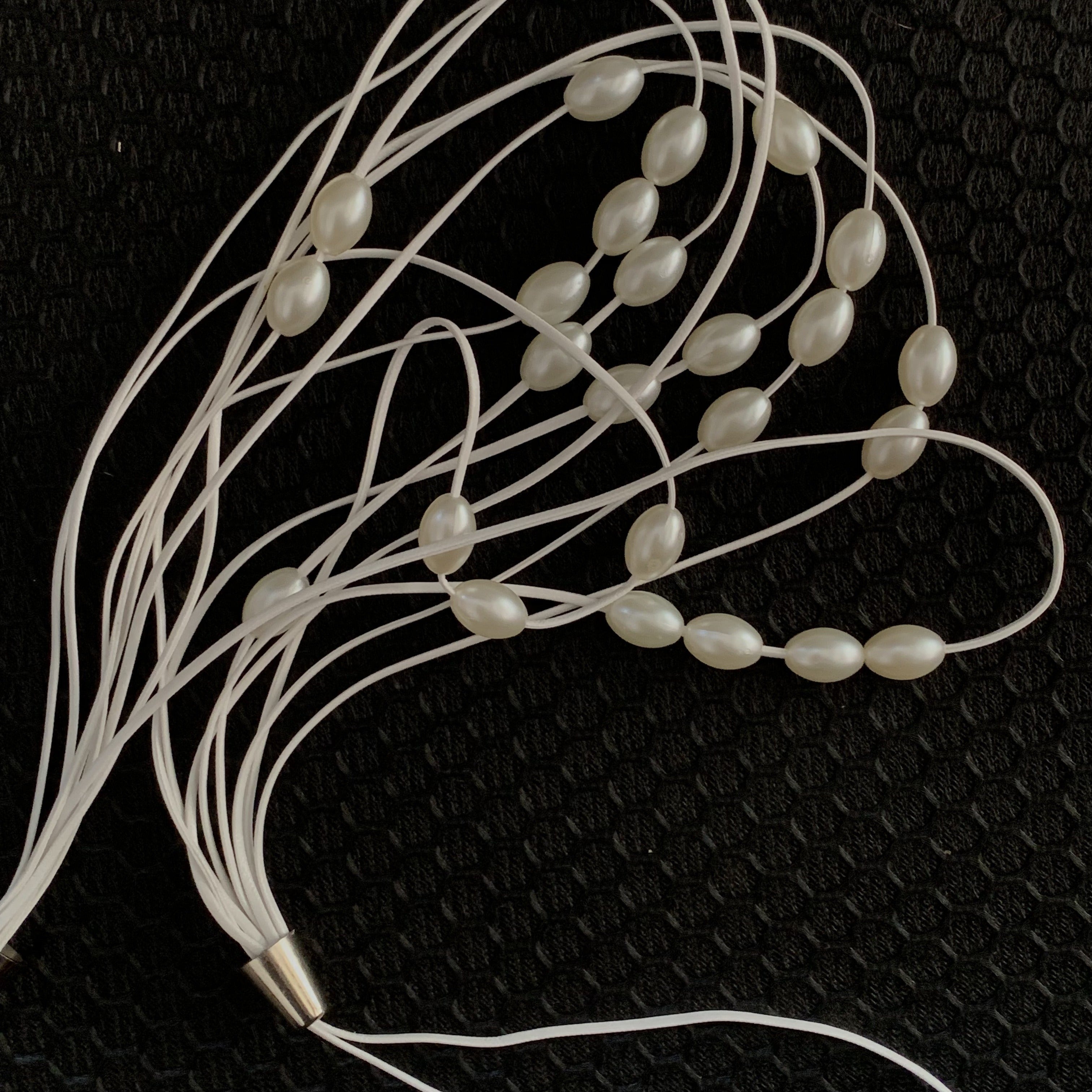 Rice Grain Beaded Curtain Tiebacks with Pearl Buckles for Window Decor