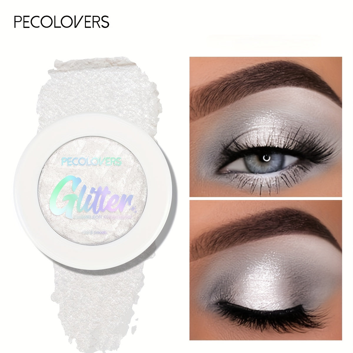 Women Sparkling Metallic Eyeshadow Nude to Gold Shimmer Glitter