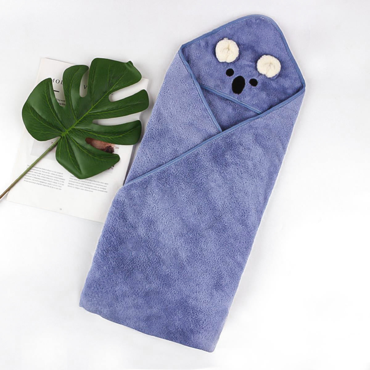 Baby Koala Coral Fleece Bath Towel for Kids Soft and Absorbent