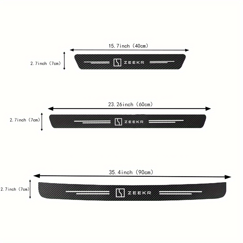 Защититель порога двери автомобиля из углеродного волокна, нескользящий, устойчивый к царапинам, черный