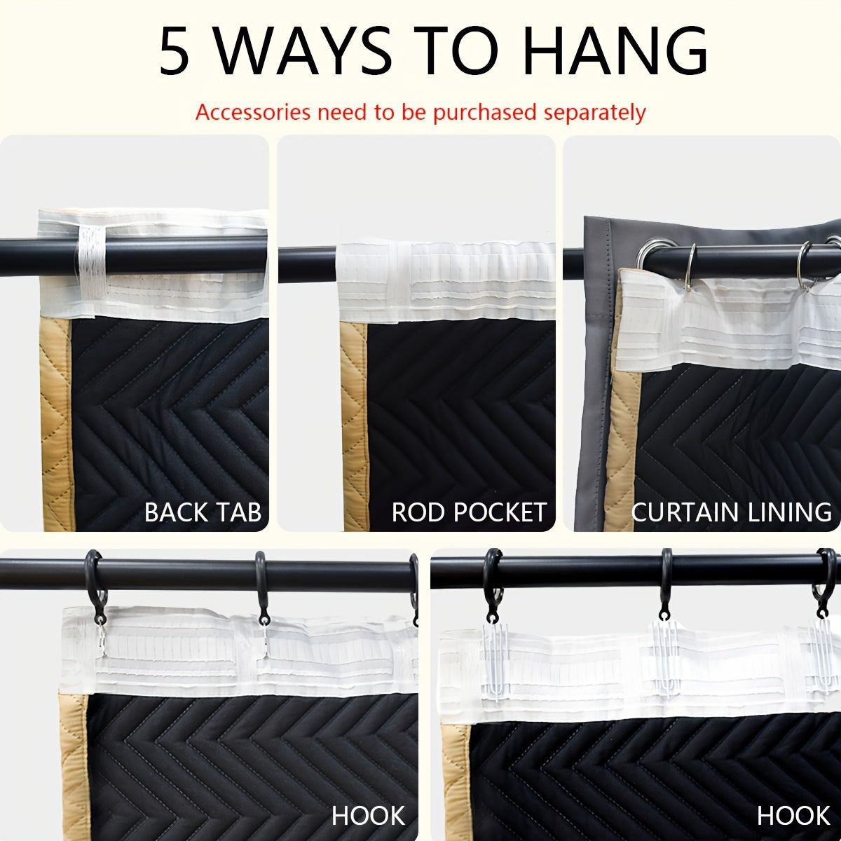 2-Piece Thick Blackout Curtains for Winter Soundproof Windproof Geometric Twill Polyester