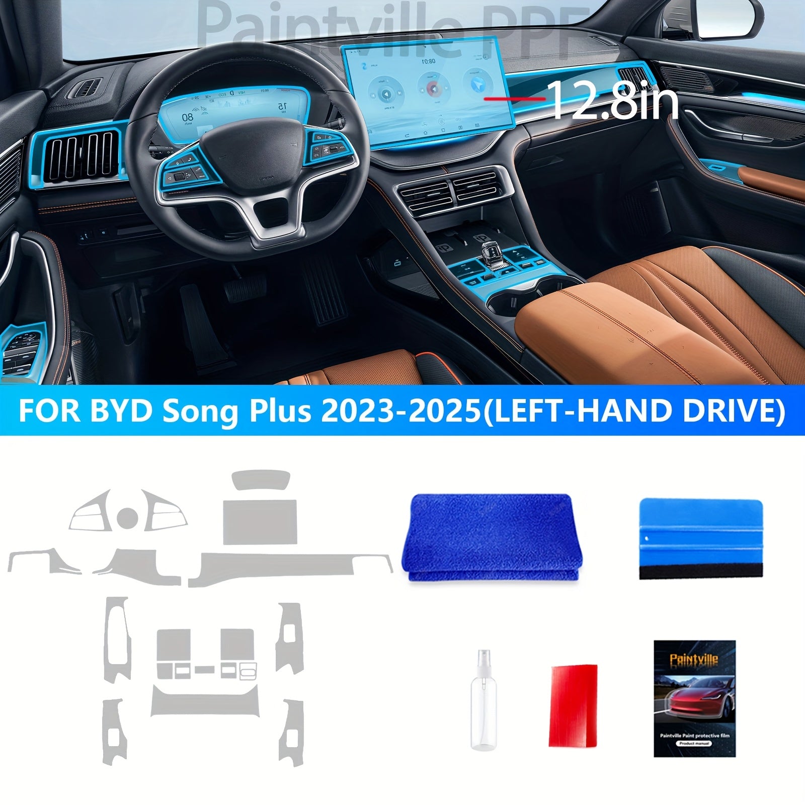 Car Interior TPU Screen Protectors Scratch-Resistant Film for Navigation Center Console