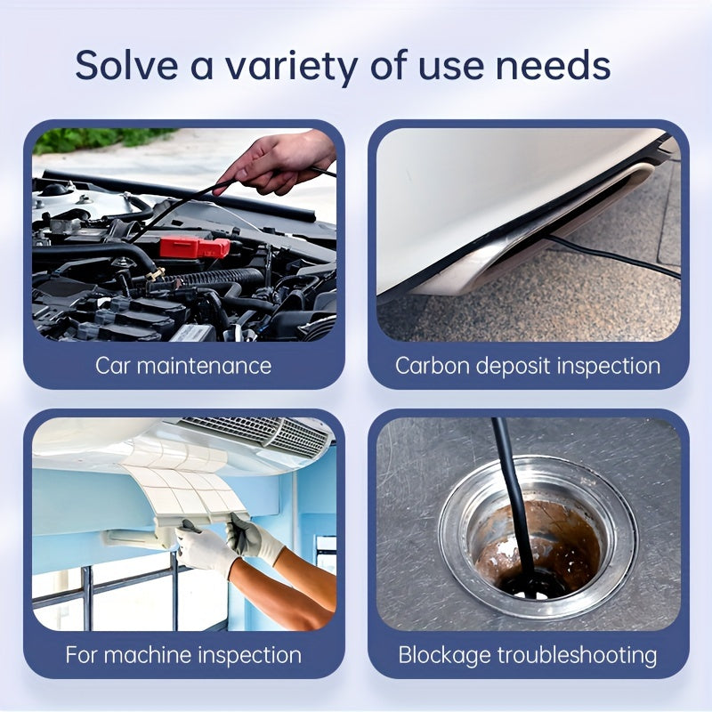 10.92cm HD Industrial Endoscope Dual Lens USB Rechargeable Water-Resistant for Auto Repair and Plumbing Inspection