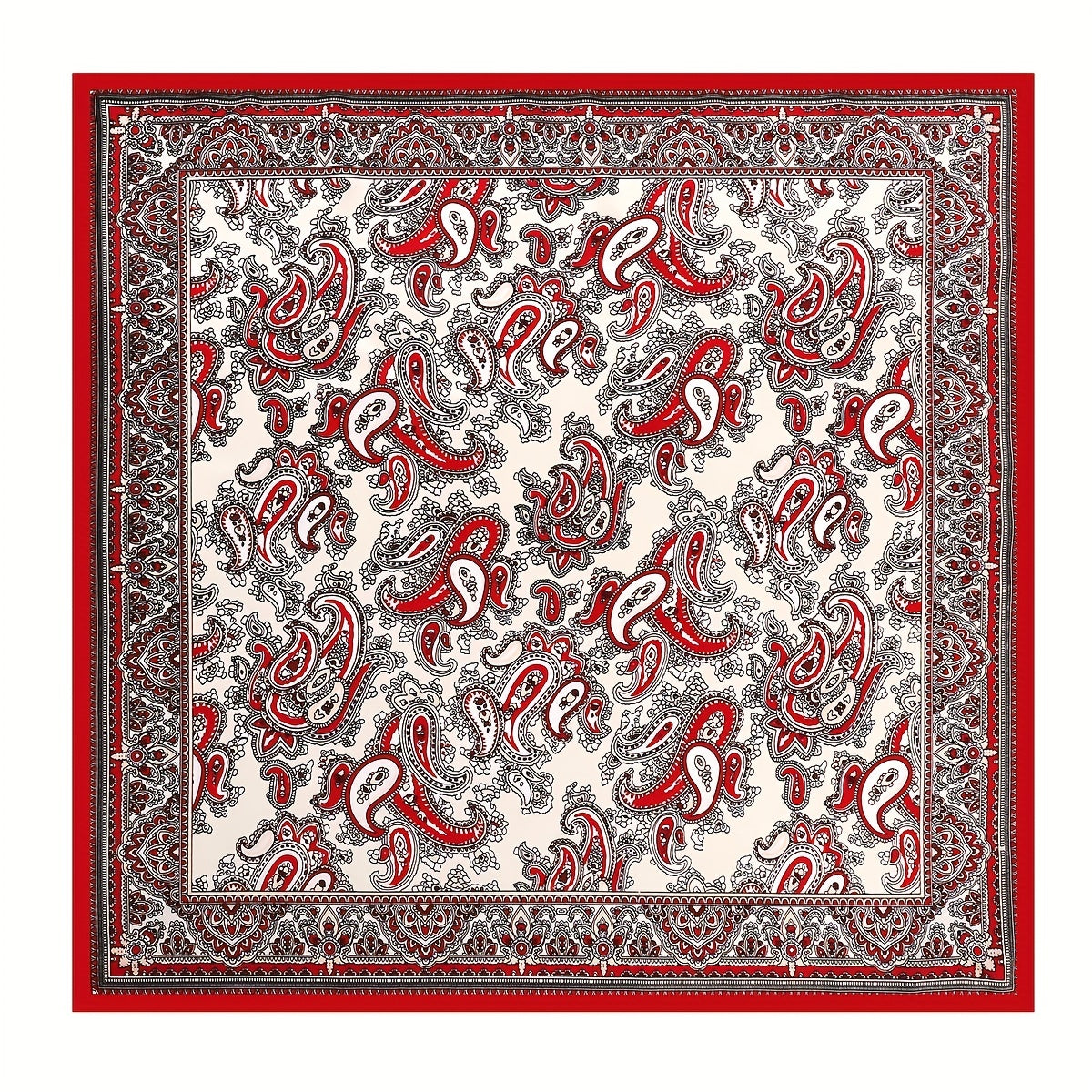 Атласный бандана-шарф с узором пейсли, вдохновленный винтажем, ветронепроницаемый квадратный шарф-платок, туристический полотенце