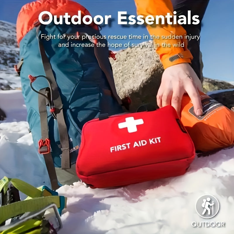 Luxury Red First Aid Kit 200/210 Pieces for Hunting Hiking Camping Emergencies