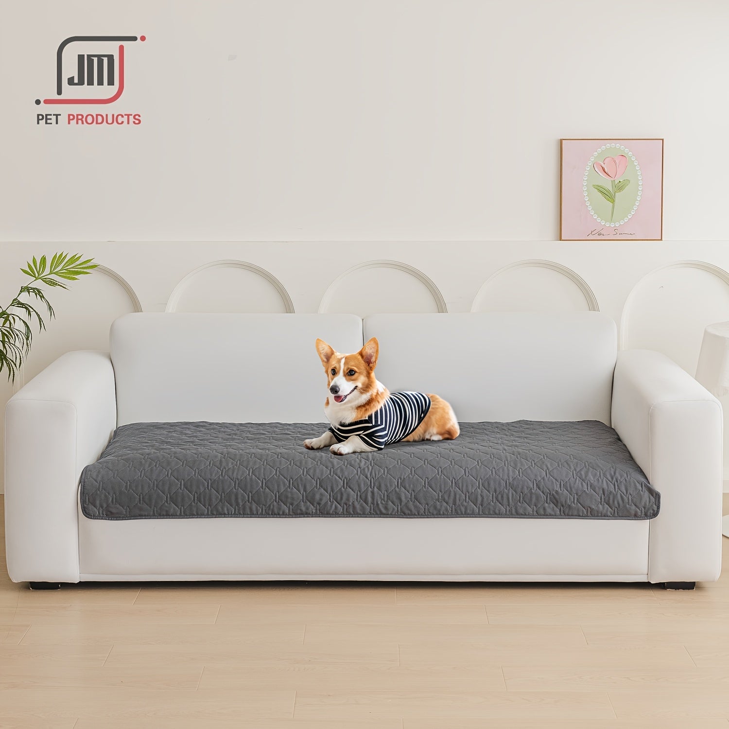 Alfombra impermeable para mascotas en gris oscuro para perros y gatos con propiedades anti-ensuciamiento 75x180cm