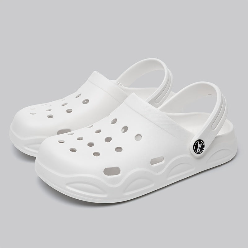 Women's White EVA Slip-On Clogs with Ventilation Holes for Comfort