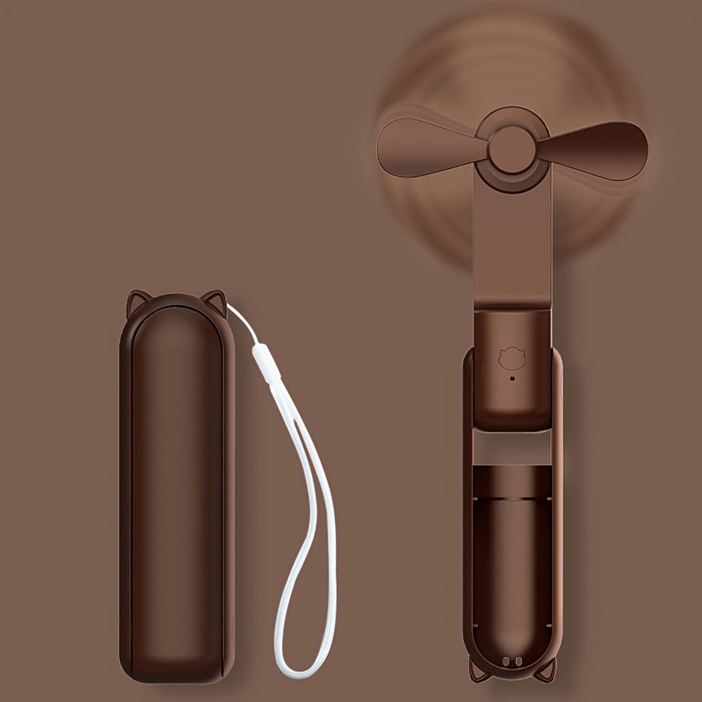 Foldable USB Rechargeable Handheld Fan for Girls Travel Outdoor Use
