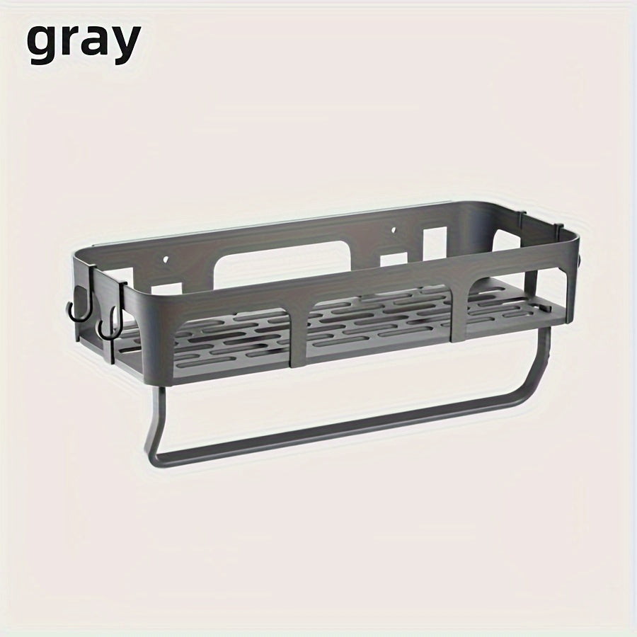 Estante de almacenamiento para cocina con ganchos, soporte para toallas de pared, doble capa