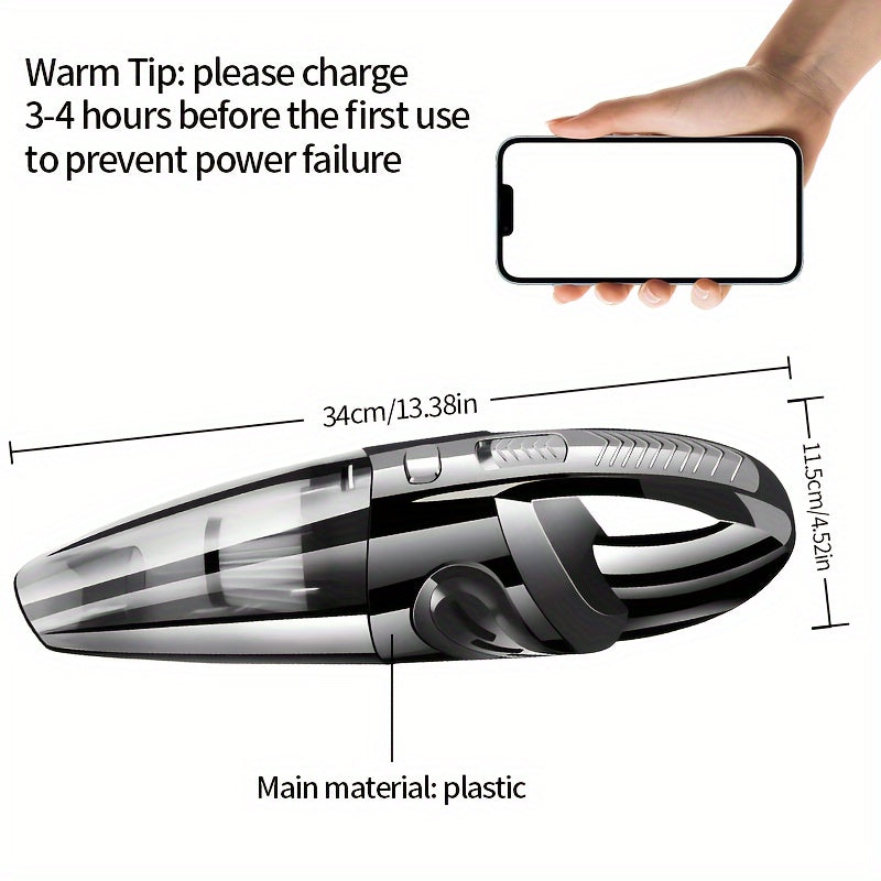 Portable Wireless Handheld Car Vacuum Cleaner with Strong Suction and Long Battery