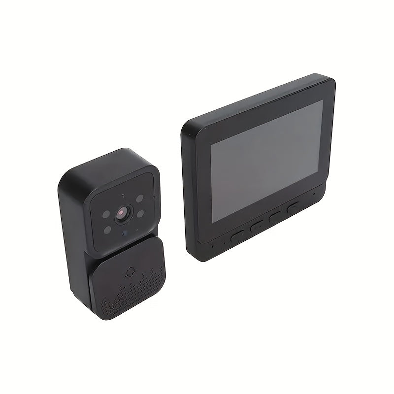 1 dona video eshik qo'ng'irog'i interkom bilan, 10.92 sm ekran, infraqizil tungi ko'rish, ikki tomonlama gaplashish, uzoq muddatli batareya, ilovaga ehtiyoj sezmasdan oson ulanish.