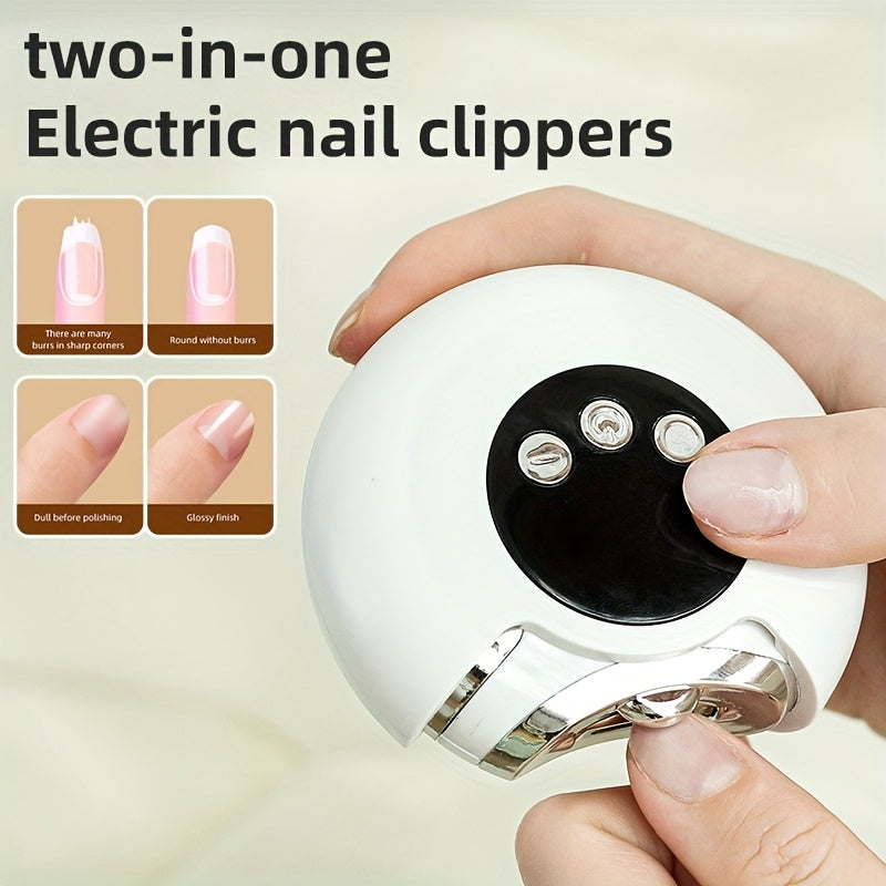 Electric Nail Clipper with Automatic Trimming and Polishing for Fingernails and Toenails