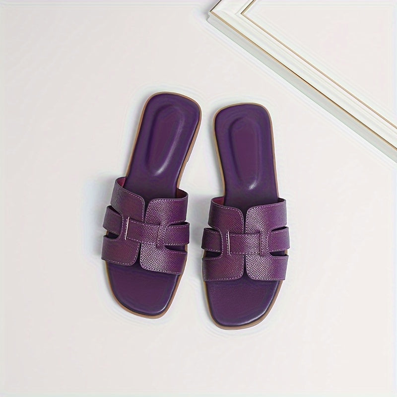 Women Summer Casual Flat Slip-On Sandals Open Toe Rubber Sole