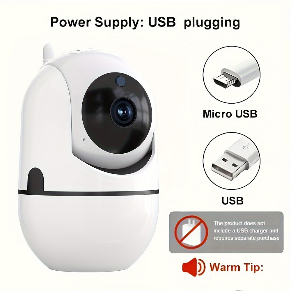 AI Smart Human Tracking Motion Detection, 2.4G Alarm Push, Video Surveillance, Smart Home Security Camera Mini Camera PTZ Camera Two-way Audio Security for Indoor and Outdoor Pet Monitoring. Bu Kamera 1 dona HD 1080P simsiz xavfsizlik WIFI kamerasidir.
