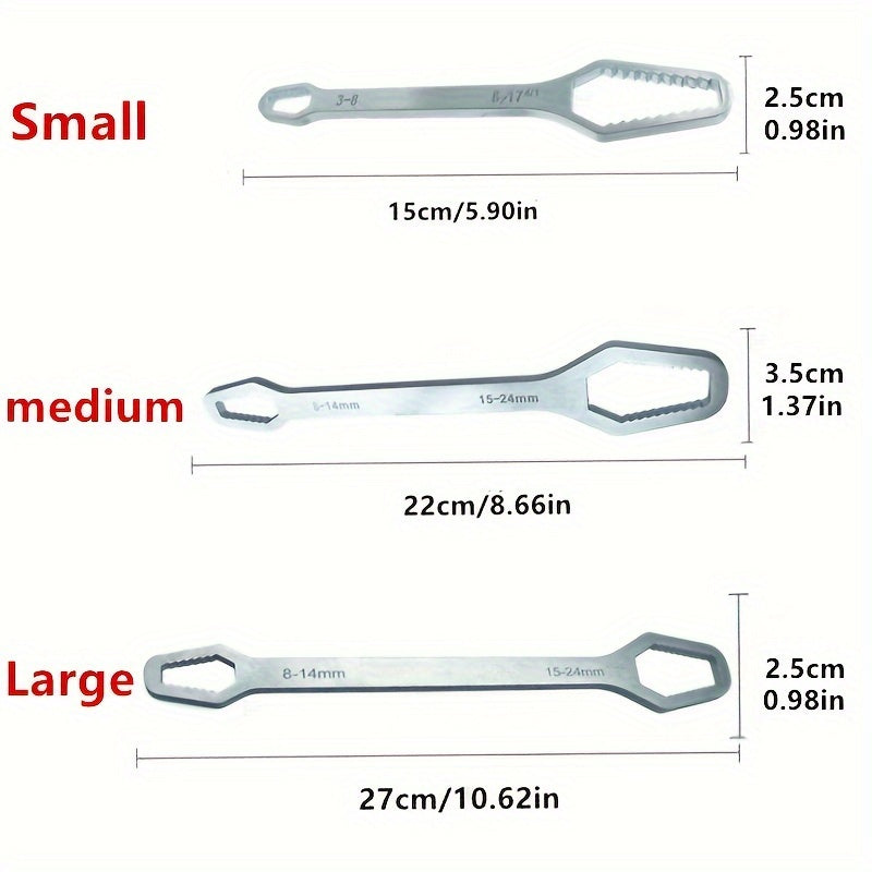 Multi-Functional Double Head Wrench Adjustable Hand Tool for Household Use