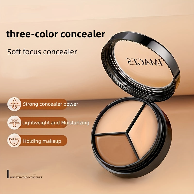 Tri-Color Concealer Palette Women's Multi-Tone Full Coverage Blemish Dark Circle