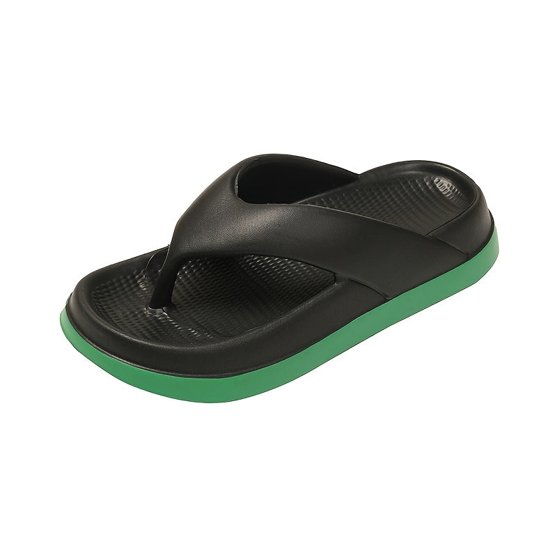 Women's Summer Casual EVA Flip Flops Mid Heel Non-Slip Solid Color Indoor Outdoor