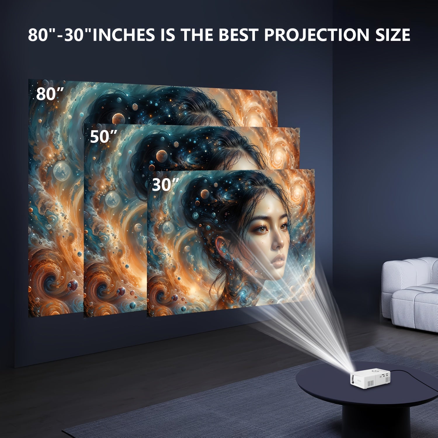 Портативный мини-проектор для домашнего кинотеатра и офиса, совместимый с USB, LED-подсветка