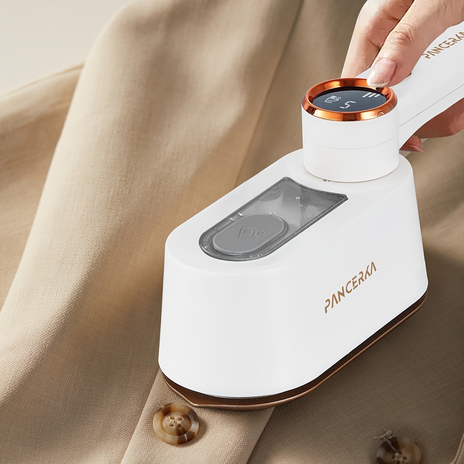 2-in-1 Handheld Garment Steamer Iron 1050W Large Soleplate LED Display