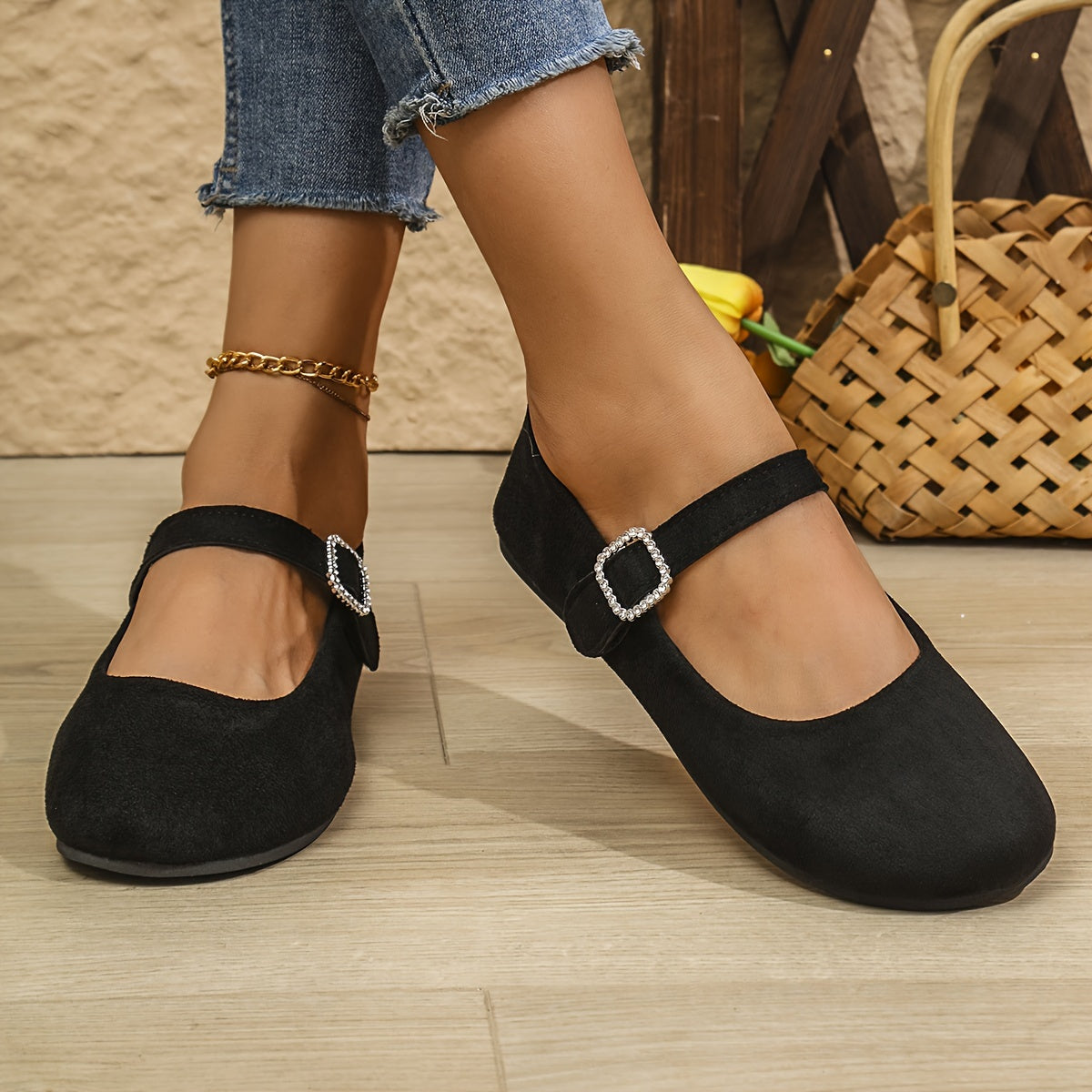 Women's Flat Shoes Breathable Fabric Black Casual Comfortable All-Season