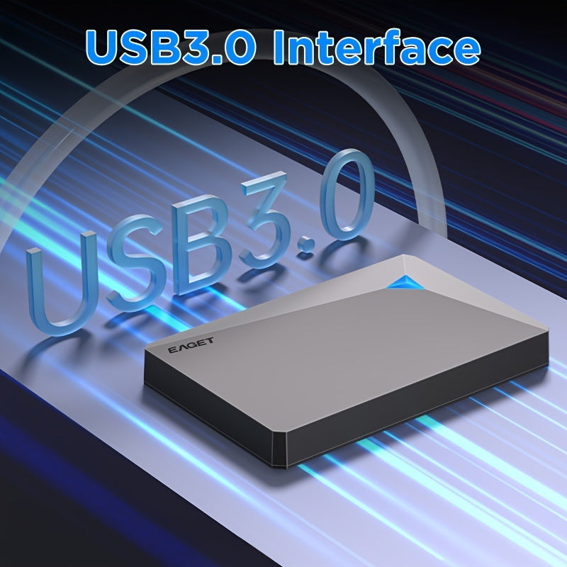 EAGET USB 3.0 Tashqi Qattiq Disk - O'yinlar va media saqlash uchun yuqori sig'imli mexanik HDD, bir nechta o'lchamlarda mavjud.