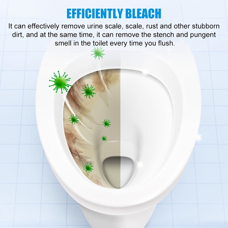 Chuqur tozalash uchun tualet tabletkalari, gazlangan, dog'lar va qoldiqlarni olib tashlaydi