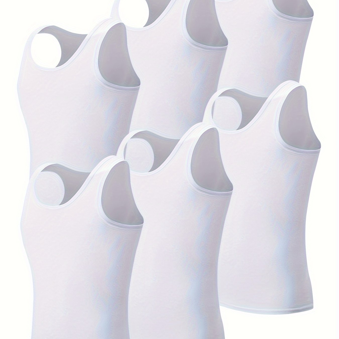 Men's Cotton Tank Tops Pack of 6 Breathable Sleeveless Crew Neck for Men