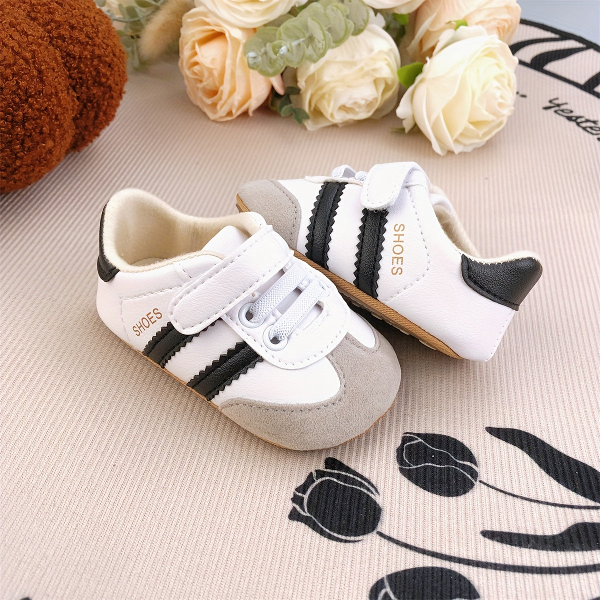 Infant Toddler Shoes Spring Fall Soft Rubber Sole Anti-slip Striped Low Top Casual Fashion