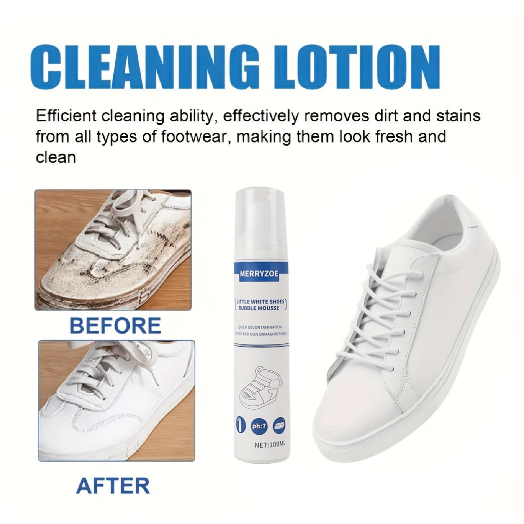 White Shoe Cleaner Foam 100ml Disposable Decontamination Wipe for Sneakers