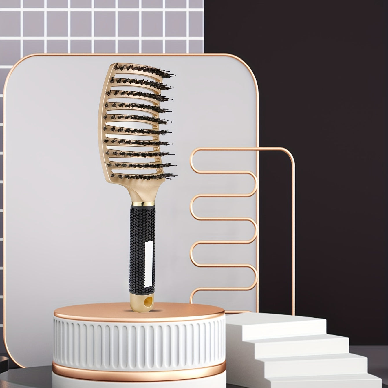 Cepillo desenredante para cabello curvado unisex con peine de masaje hueco para peinado