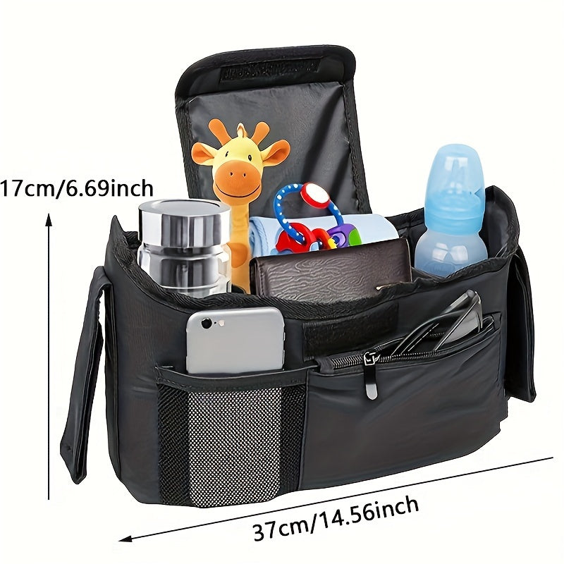 Large Capacity Diaper Bag for Stroller with Bottle and Water Cup Storage