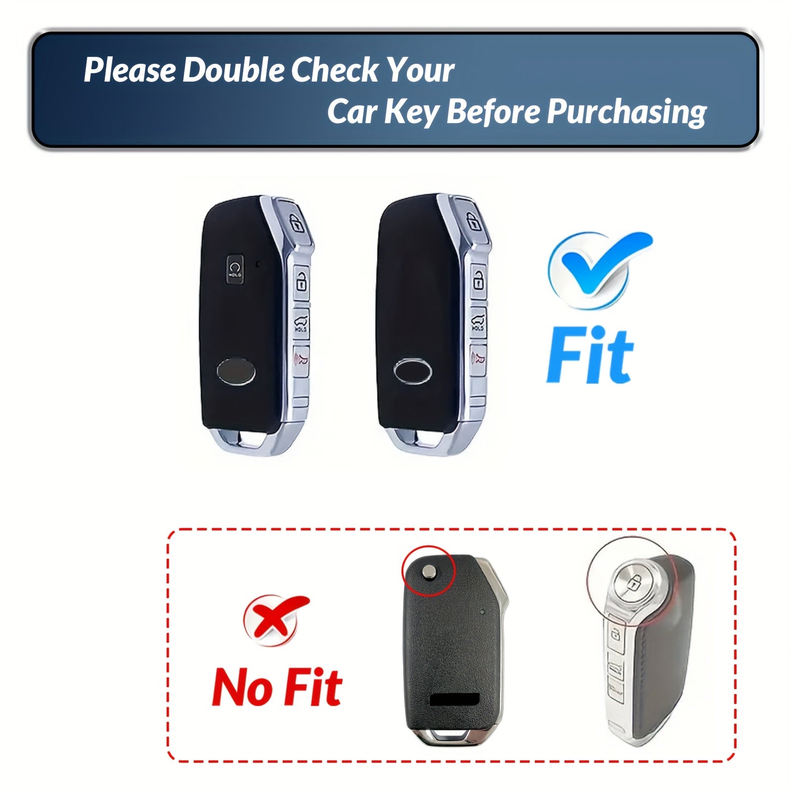 TPU Key Fob Cover Protective Case with Keychain for SUV and Sedan Vehicles