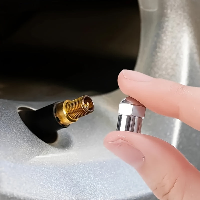 Universal Chrome Tire Valve Caps Dustproof Round Head Covers