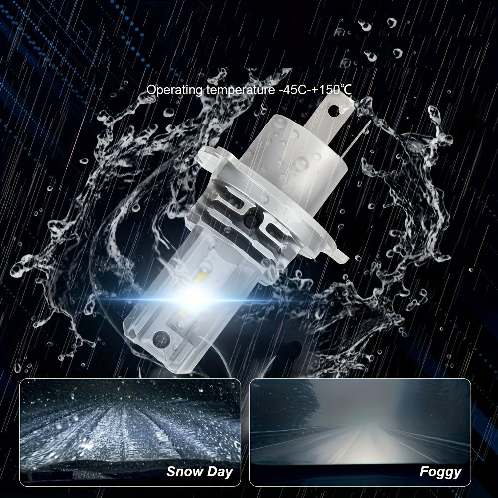 Motorcycle LED Headlight Bulb 9003 6000K Cool White 1500LM Plug & Play