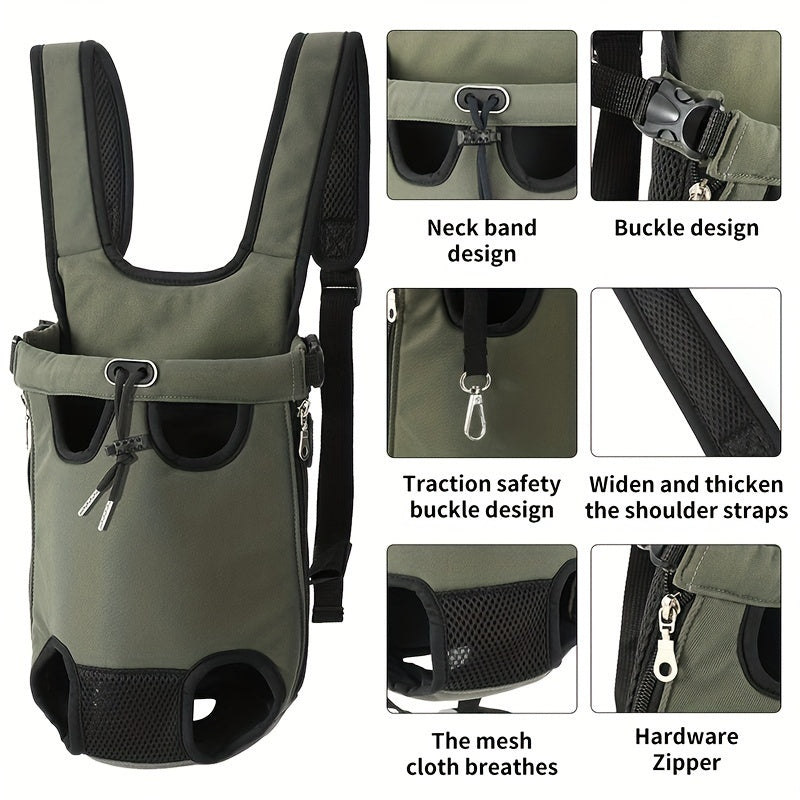 Adjustable Breathable Pet Backpack for Dogs and Cats with Safety Buckle