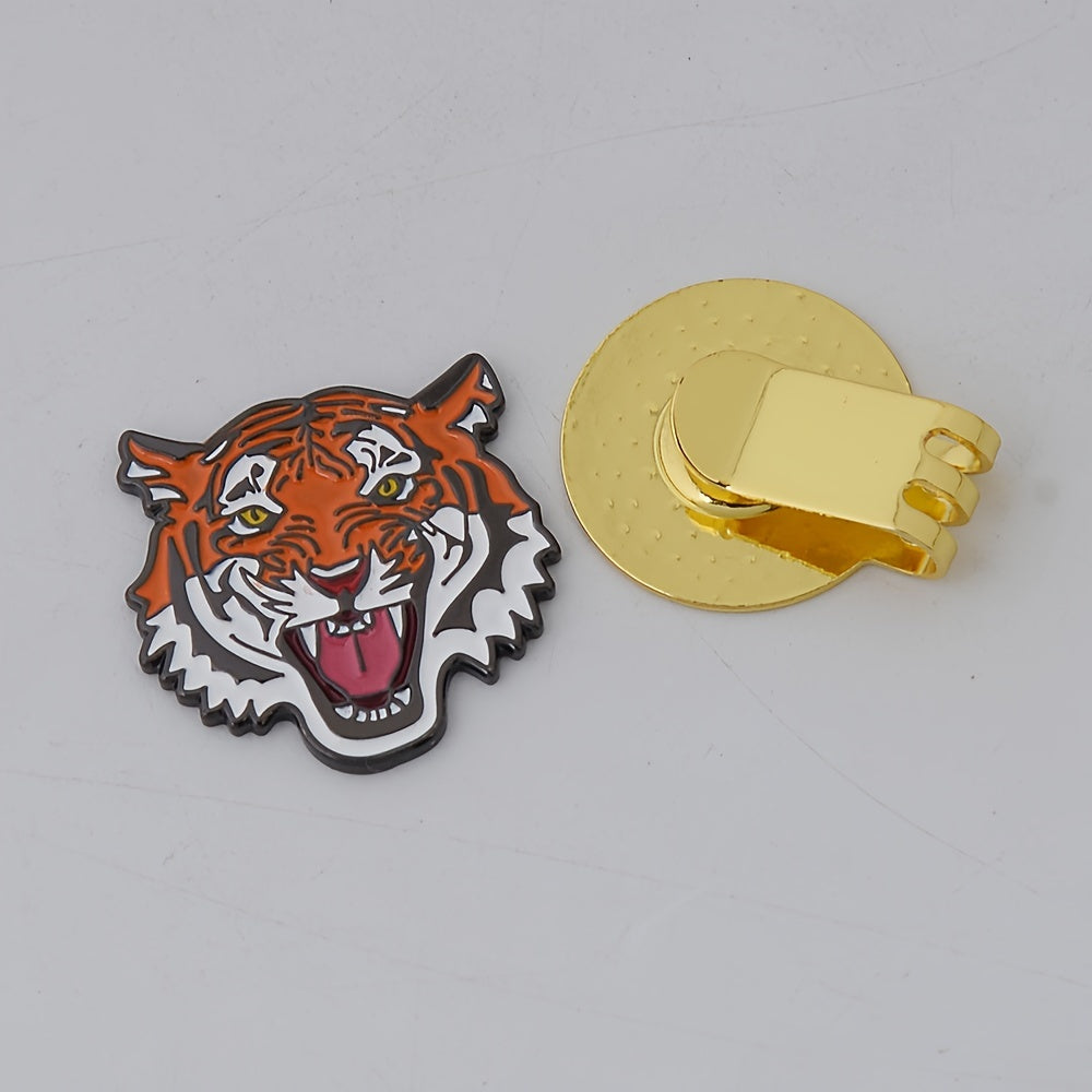 Golf Hat Clip and Ball Marker Set with Tiger Head Design Magnetic Clip for Golfers
