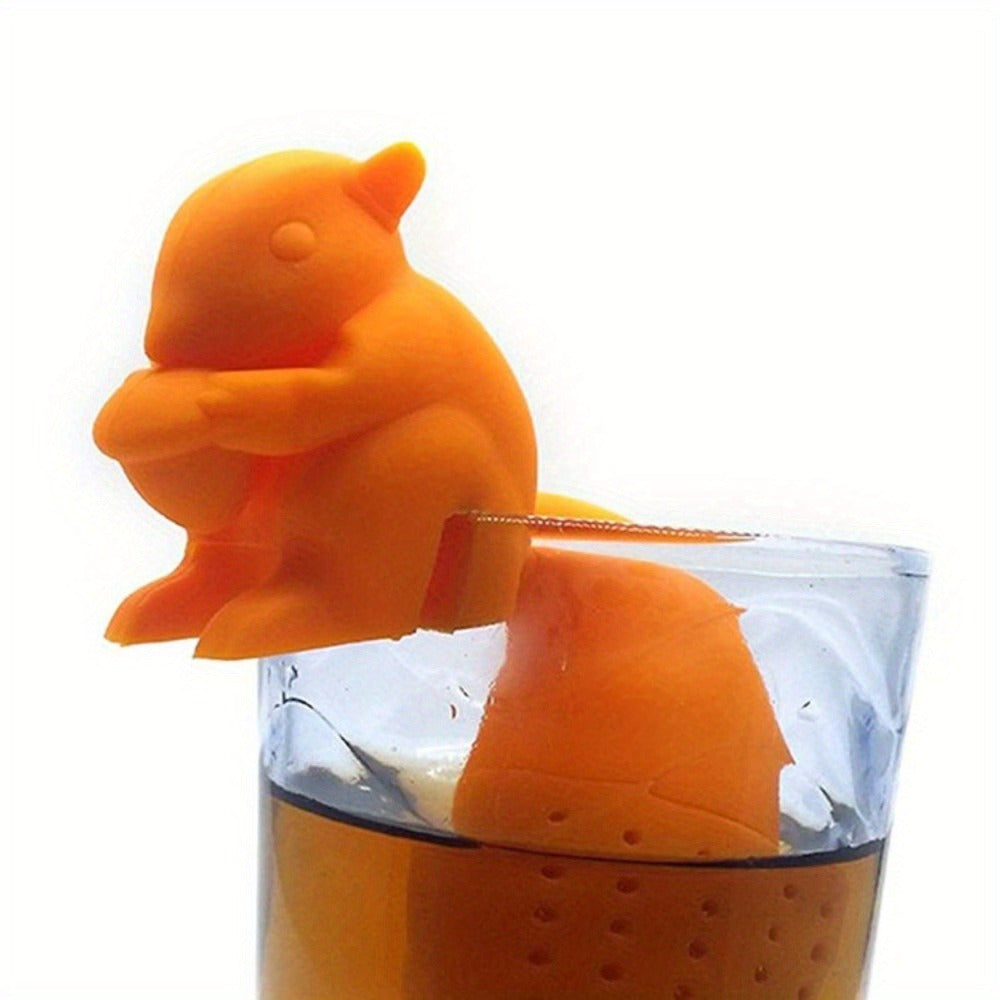 Silicone Squirrel Tea Infuser Reusable Animal Tea Strainer for Holidays