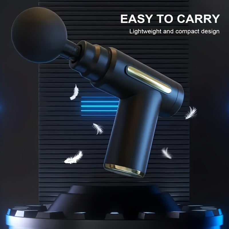 Travel Massage Gun with 6 Speed Levels 4 Heads Handheld Deep Tissue Muscle Massager for Whole Body